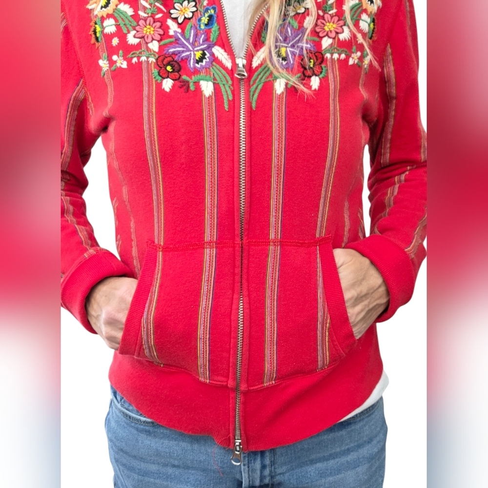 Vintage Custo Barcelona Embroidered Zip Jacket Size 4 Boho Festival Y2K - Picture 5 of 9